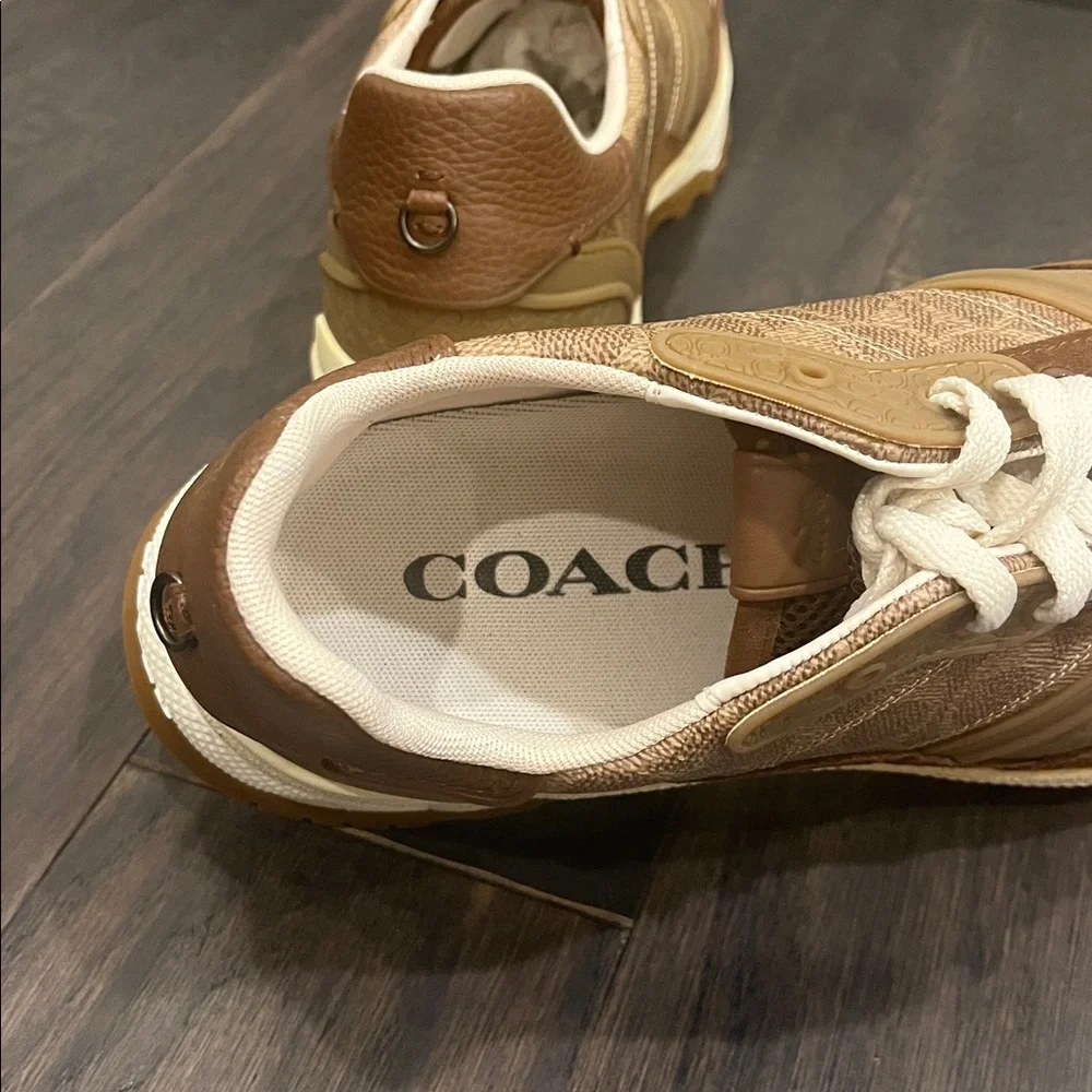 Coach New York khaki Signature C143 G3525 Shoes Sneakers Mens Size 12